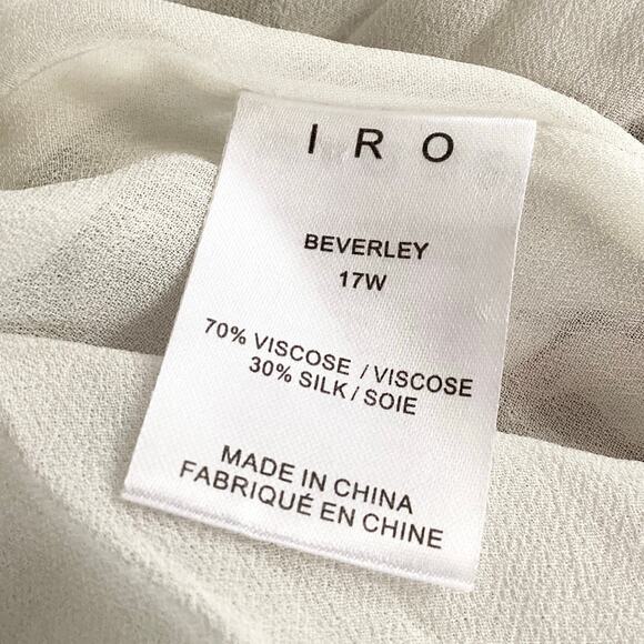 IRO Beverley Silk Blend Velvet Burnout Drapey Mini Dress 34 US 2 XS - Picture 7 of 10